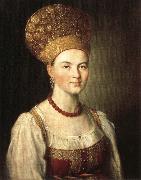 Ivan Argunov Portrait of Peasant Woman in Russian Costume France oil painting artist